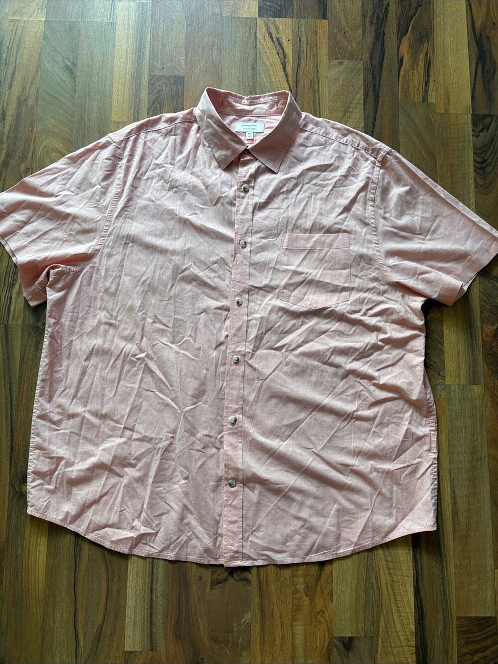 Banana Republic Men’s Short-Sleeve Button-Down Shirt in Light Pink Size XXL